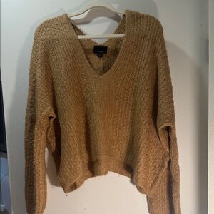 Camel V-Neck Sweater